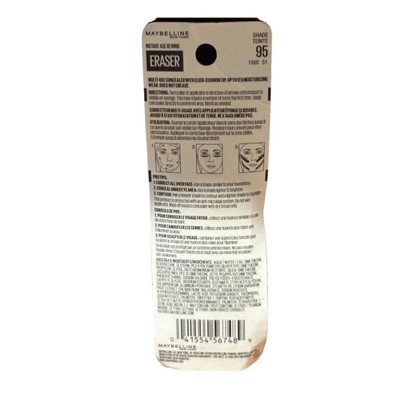 Shade 95 Maybelline Instant Age Rewind Eraser Dark Spot Concealer (DAMAGED BOX) - Picture 2 of 2